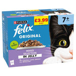 Load image into Gallery viewer, Felix Senior cat food with tender meat chunks in jelly