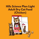 Load image into Gallery viewer, Hills Science Plan Light Adult Dry Cat Food packaging with cats on an orange background