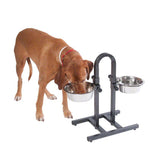 Load image into Gallery viewer, U-Shaped Dog Bowl Stand with Stainless Steel Bowls
