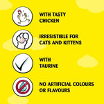 Load image into Gallery viewer, Product label with text about a pet food product on a yellow background