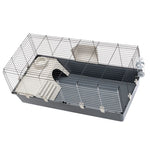 Load image into Gallery viewer, Pet cage with a white hideout and gray base on a white background
