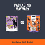 Load image into Gallery viewer, Two Hilife cat treat packages on a dark blue background with text indicating packaging variation.