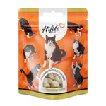 Load image into Gallery viewer, Packaging of HiLife cat treats with images of cats on an orange background