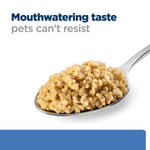 Load image into Gallery viewer, Spoonful of pet food with text 'Mouthwatering taste pets can't resist' on a blue background