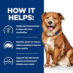 Load image into Gallery viewer, Dog with a blue background and text about its benefits