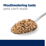 Load image into Gallery viewer, Spoonful of pet food with text 'Mouthwatering taste pets can't resist' on a white background