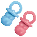 Load image into Gallery viewer, Two silicone baby teether toys, one blue and one pink, on a white background.