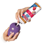 Load image into Gallery viewer, Hand using a can of Shuh product on a purple object against a white background