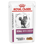 Load image into Gallery viewer, Royal Canin Veterinary Diet Renal with Chicken cat food pouch on a white background