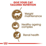 Load image into Gallery viewer, Cat nutrition chart with weight maintenance, healthy ageing complex, and renal health sections on a white background.