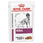 Load image into Gallery viewer, Royal Canin Veterinary Diet Renal thin slices in gravy for dogs on a white background