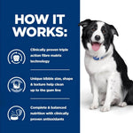 Load image into Gallery viewer, Dog with text explaining a pet food product's features on a blue background