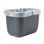 Load image into Gallery viewer, Gray trash bin with a plastic bag on a white background