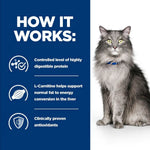 Load image into Gallery viewer, Cat with text on a blue background explaining how a product works