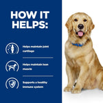 Load image into Gallery viewer, Dog with a blue background and text about joint health benefits