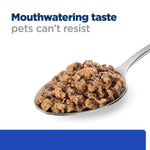 Load image into Gallery viewer, Spoonful of pet food with text 'Mouthwatering taste pets can't resist' on a white background