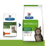 Load image into Gallery viewer, Two packages of Hills Prescription Diet Metabolic cat food on a white background