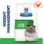 Load image into Gallery viewer, Hills Prescription Diet r/d weight management cat food bag with a cat on it