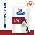 Load image into Gallery viewer, Hills Prescription Diet i/d cat food package with a cat on a white background