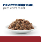 Load image into Gallery viewer, Dog food in a bowl with text 'Mouthwatering taste pets can't resist' on a white background