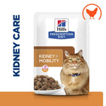 Load image into Gallery viewer, Hills Prescription Diet Kidney + Mobility cat food package with a cat on a white background