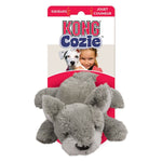 Load image into Gallery viewer, Kong Cozie dog toy packaging with a gray plush toy on a white background