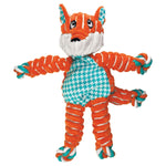 Load image into Gallery viewer, Toy fox with orange and blue pattern on a white background