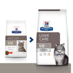 Load image into Gallery viewer, Two packages of Hill's Prescription Diet Liver Care cat food on a white background