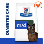 Load image into Gallery viewer, Hills Prescription Diet m/d Diabetes Care cat food package with a cat on the label.