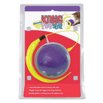 Load image into Gallery viewer, KONG WubbaNub cat toy packaging with purple ball and yellow rope on a red background