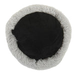 Load image into Gallery viewer, Black pet bed with gray fluffy rim on a white background