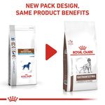 Load image into Gallery viewer, Two packages of Royal Canin Veterinary Diet Gastrointestinal Moderate Calorie on a white background with text about new packaging design.