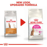 Load image into Gallery viewer, Two packages of Royal Canin Exigent cat food with a red play button graphic.