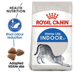 Load image into Gallery viewer, Royal Canin Home Life Indoor 27 cat food bag with features listed on a white background