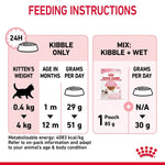 Load image into Gallery viewer, Feeding instructions for a kitten with Royal Canin logo