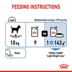 Load image into Gallery viewer, Royal Canin feeding instructions for a 10 kg dog on a white background