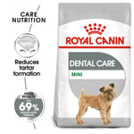 Load image into Gallery viewer, Royal Canin Mini Dental Care dog food packaging with text highlighting benefits