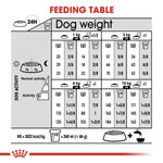 Load image into Gallery viewer, Feeding chart for dogs with weight and activity levels