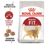 Load image into Gallery viewer, Royal Canin Regular Fit 32 cat food bag with a cat illustration and product features.