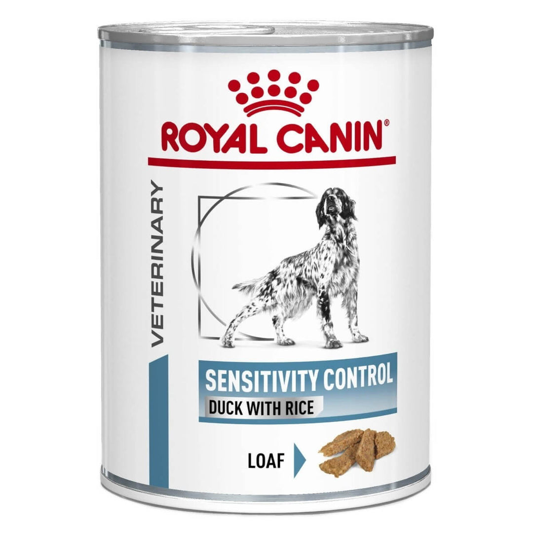 Royal Canin Sensitivity Control can for dogs on a white background