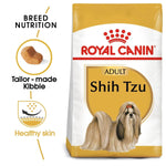 Load image into Gallery viewer, Royal Canin Shih Tzu dog food packaging with text and images of a Shih Tzu on a white background.