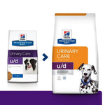 Load image into Gallery viewer, Two packages of Hills Prescription Diet Urinary Care u/d dog food on a white background