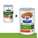 Load image into Gallery viewer, Two cans of Hills Prescription Diet Metabolic dog food on a white background