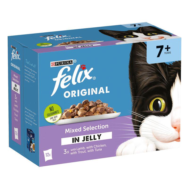 Felix Senior Original Pouches wet cat food for cats 7+

