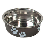 Load image into Gallery viewer, Karlie Stainless Steel Bowl with Paw Motif - Black

