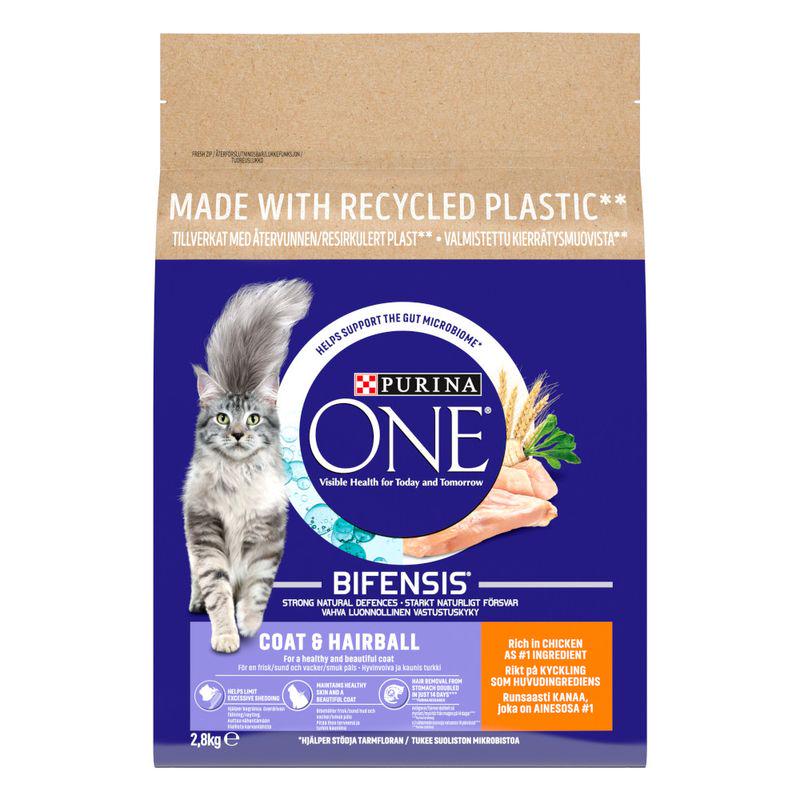 PURINA ONE Coat and Hairball Chicken and Whole Grains Dry Cat Food
