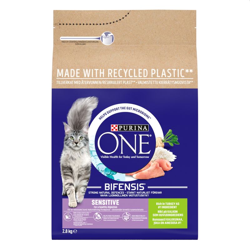 PURINA ONE Sensitive Turkey and Rice Dry Cat Food