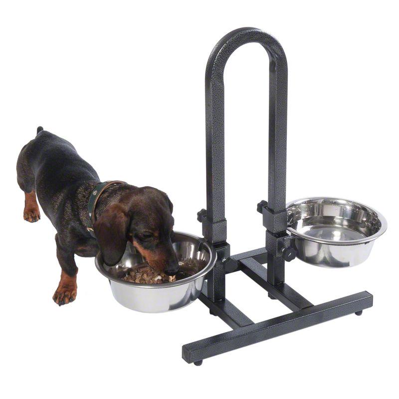 U-Shaped Dog Bowl Stand with Stainless Steel Bowls
