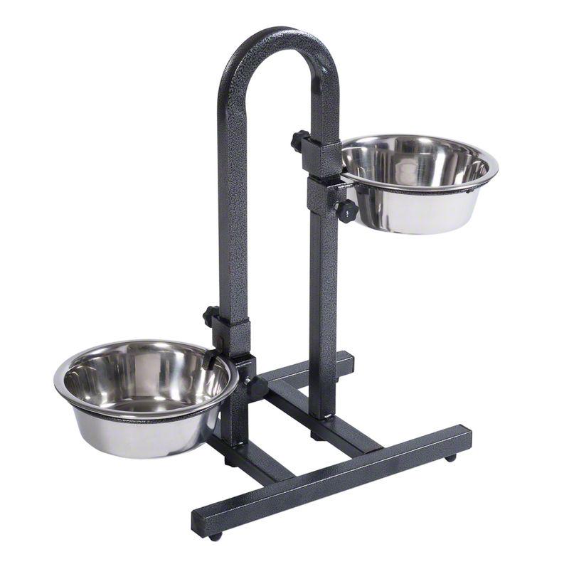 U-Shaped Dog Bowl Stand with Stainless Steel Bowls