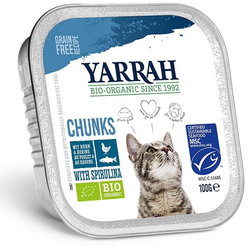 Yarrah Organic Chunks in Gravy 6 x 100g wet cat food pack

